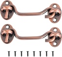 uxcell 2Pcs 4 Inch Hook and Eye Latch, Barn Door Lock Privacy Hardware Stainless Steel Gate Lock for Window Cabin Hooks Sliding Door Bedroom Bathroom, Copper