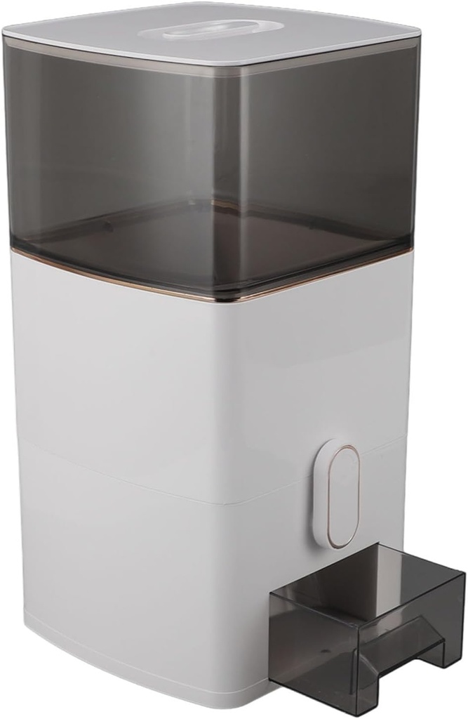 Dry Food Storage Container, Lightweight Rice Grain Dispenser Airtight Harmless Transparent Window for Kitchen (White)