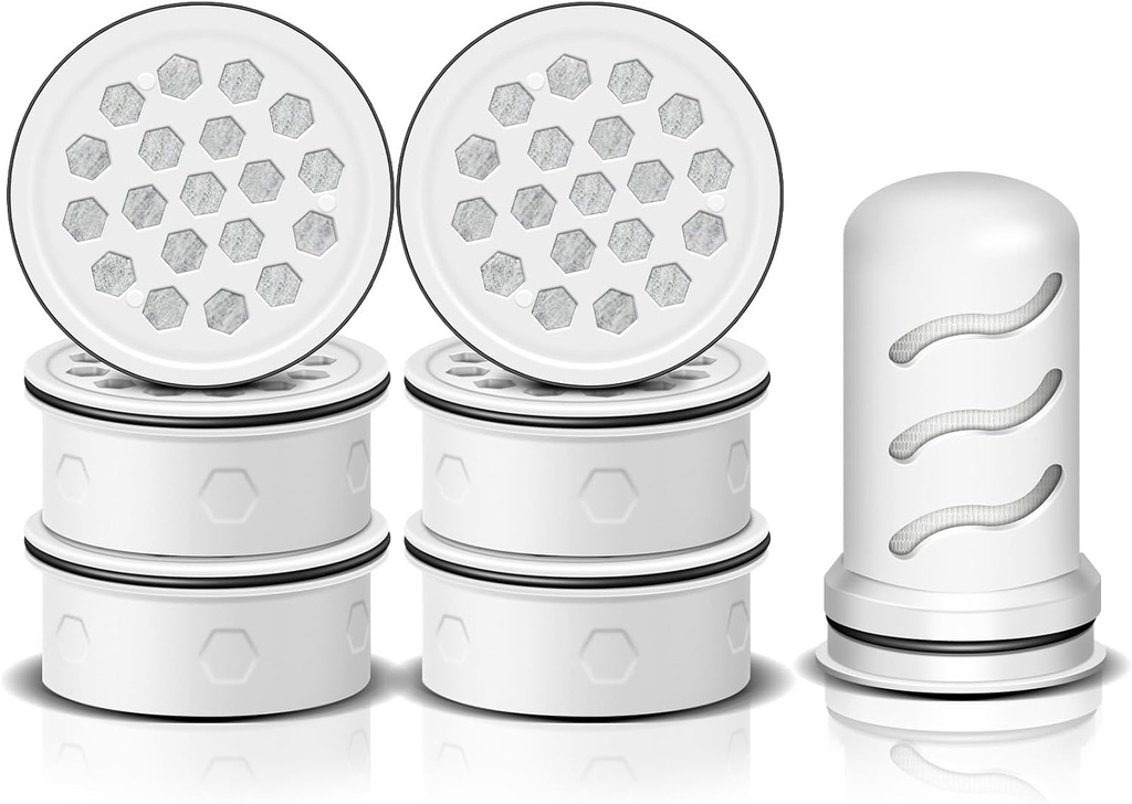 Water Filter Replacement for Lifestraw® Home Dispenser 18 C/Glass Pitcher 7 C/Plastic Pitcher 10 C/Plastic Pitcher 7 C.6 Activated Carbon + Ion Exchange Filter and 1 Membrane Micro Filter (6+1)