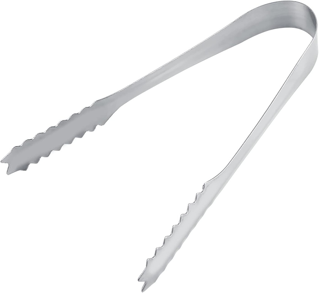 5 x Ice Tongs or Scoops Stainless Steel Ice Cube Tong with Teeth Ice Shovel Scoop Ice Cube Buffet Clip Candy Scoop Food Kitchen Serving Tong for Cocktail Whiskey Tea Party (5*
