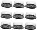 Cabilock 10Pcs Reusable Plastic Cake Boxes Round Bakery Containers for Cake Cupcake Dessert Storage Lightweight and Design for Transporting Treats