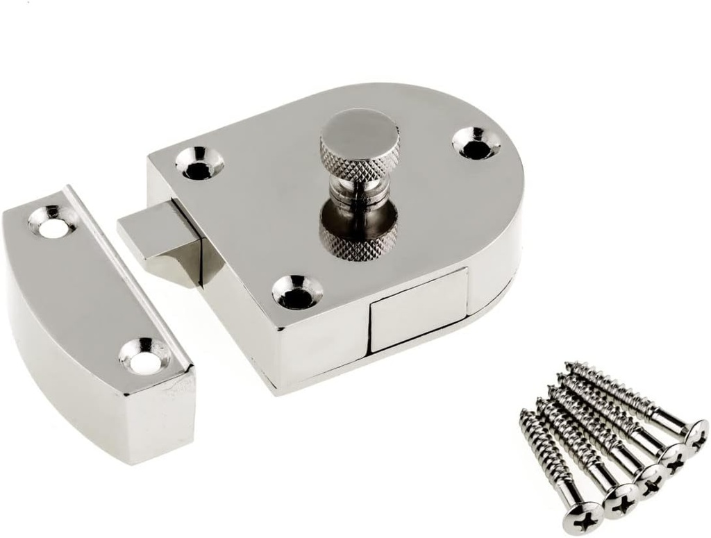 Richelieu Hardware BP600100 3 1/4-inch (83 mm) Secret Gate Latch, Polished Nickel Finish