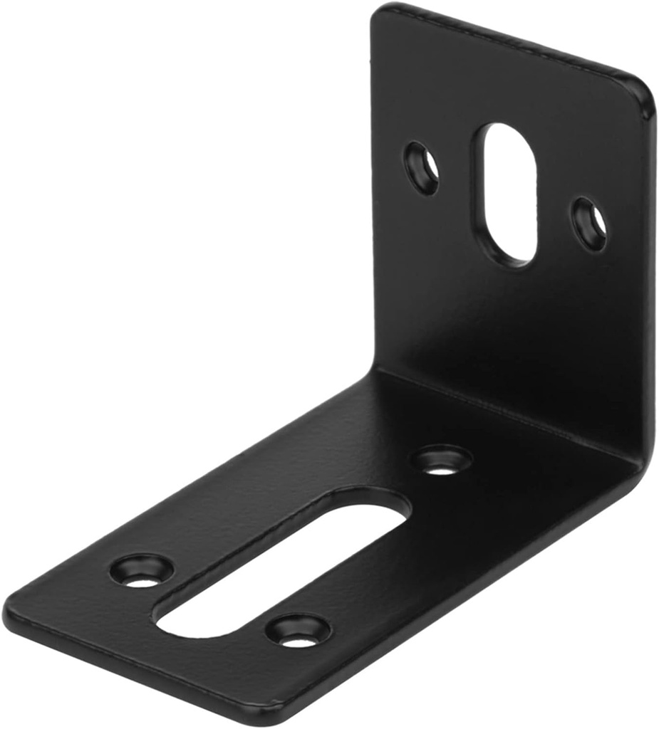 GBGS 10 Pcs Black Slotted L Bracket,Slightly Adjustable Corner Braces,Max.Load 66 lb,1/8" Thick
