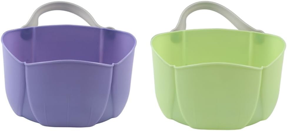 2Pcs Plastic Hanging Baskets for Ginger Garlic Onion, Small Storage Baskets Sundries Basket Kitchen Bathroom Decorative Basket Wall-Mounted Basket