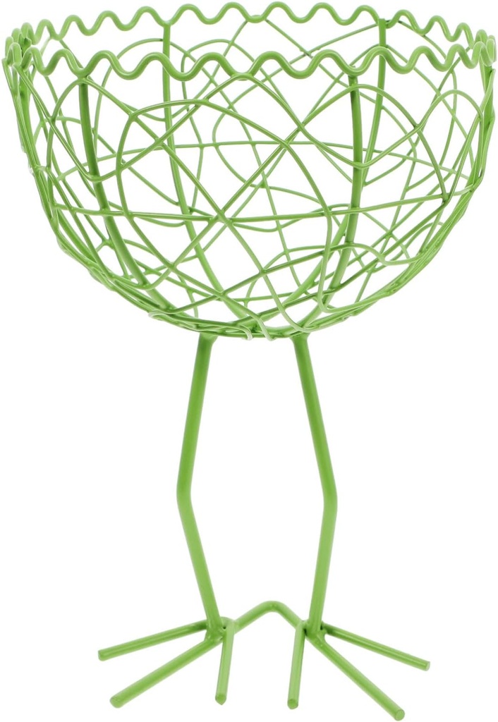 Ciieeo Iron Mesh Storage Basket for Kitchen and Counter Use Versatile Decorative Cast Iron Fruit and Holder Capacity Elegant Design Light Green