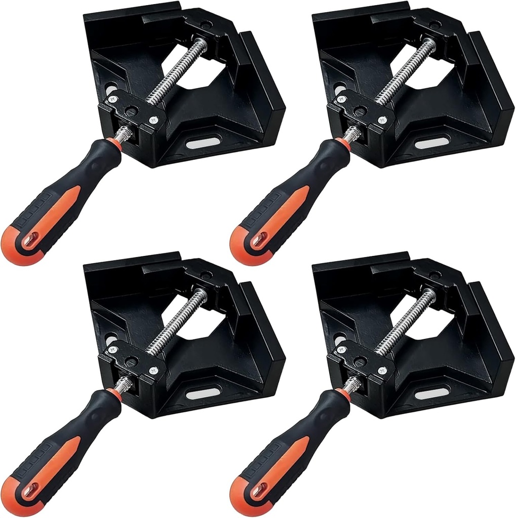 Corner Clamp 4pcs 90 Degree Right Angle Clamp with Adjustable Aluminum Alloy Swing Jaw for Woodworking, Photo Framing, Gifts for Men Dad