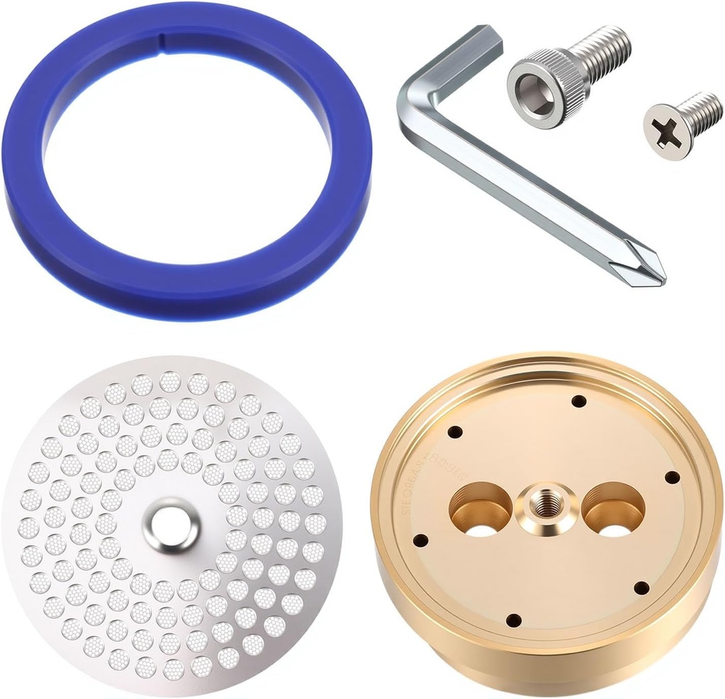 Funrous Brass Tune up Kit Compatible with Gaggia Classic Ga200im Precision Shower Screen & Holder Group Head Replacement Kit for Coffee Machine with Silicone Gasket Stainless Steel Screws