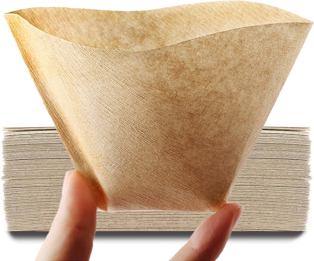 Coffee Filter #1, Disposable Coffee Filter Paper Natural Brown Cone Coffee Filters Unbleached U Shape Fit for Pour Over Coffee Cup, Coffee Maker(Brews 1-2 Cups,100 Count)