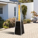 Nuu Garden Outdoor Propane Outdoor Heater, 48,000 BTU Pyramid Patio Heater with Wheels, Hammered Bronze Tower Propane Heater with Quartz Glass Tube for Terrace, Garden, Black