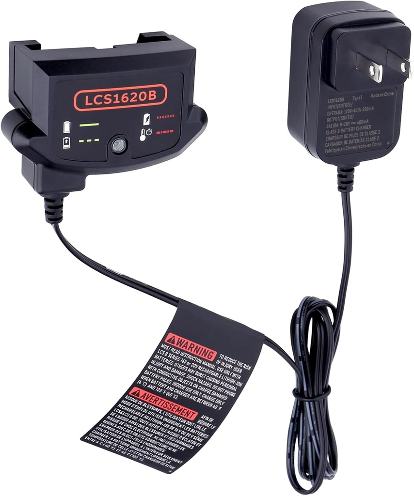 LCS1620B Charger Compatible with Black and Decker 20V 12V Max Lithium Battery LBXR20 LBX4020 LBX20 LBXR2020 Replacement for 20v Lithium Battery Charger LCS1620 BDCAC202B
