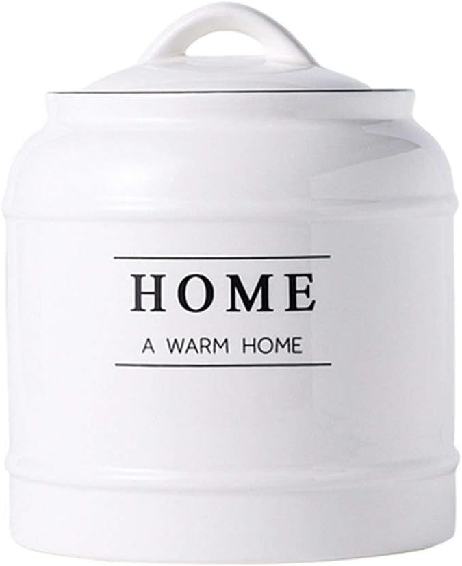 Ceramic Sugar Bowl, Cookie Jars For Kitchen Counter, Flour And Sugar Containers Ceramic, Kitchen Canisters For Countertop, Ceramic Airtight Jar-red-1500ml/53oz ( Color : White1 , Size : 750ml/26.5oz )