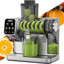 WETIE Cold Press Juicer, Powerful Juicer Machines with Adjustable Juicing Pressure, 99% High Juice Yield, Quiet Slow Masticating Juicer with Touch Screen, 3.54'' Feed Chute, Easy to Clean with Brush