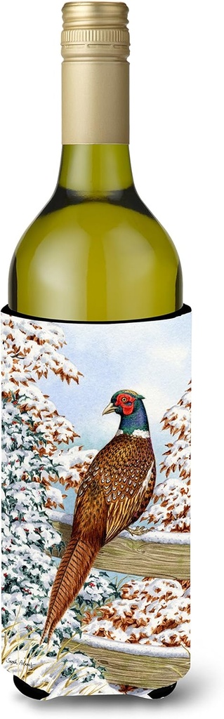 Caroline's Treasures ASA2062LITERK Pheasant Wine Bottle Hugger Bottle Cooler Sleeve Hugger Machine Washable Collapsible Insulator Beverage Insulated Holder