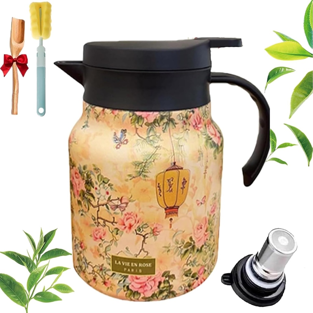 Illuminate Teapot, Stainless Steel Thermal Carafe With Lid, For Hot Drinks (800ml-Plastic Handle)