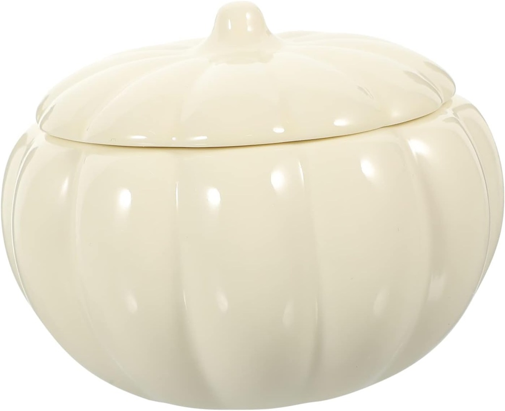 UPKOCH Pumpkin-shaped Ceramic Candy Holder Sealing Jar for Tea Cookies and Snacks Adorable Home Storage Canister Premium Glazing Finish
