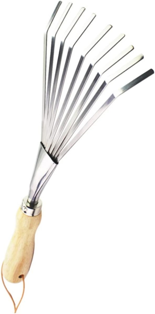 Garden Rake Ergonomic Handle Portable Hand Rake for Gardening Weeding and Leaf Collection Tool for Easy Soil Loosening and Planting