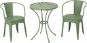 Christopher Knight Home Colmar Outdoor Iron Bistro Set, 3-Pcs Set, Matte Green
