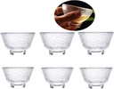 Rikyo 6 Pcs Sake Tea Set, Heat Resistant Glass Teacups, Mini Espresso Cups, Kung Fu Tea Set, Small Chinese Tea Cups, 50ml 1.69 Oz No Handles, Handmade Japanese Cold Sake Sushi Wine Tea Cups