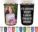 Custom Ice Coffee Sleeve, 10 PCS Reusable Insulated Neoprene Personalized Iced Coffee Cup Sleeves for Cold Hot Drinks, Universal Fit 22-24oz Cups