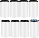8 Pack Sublimation Can Cooler Blank Sublimation Can Holder Stainless Steel Insulated Can Cooler Sublimation Tumbler Vinly Gifts, White 12oz
