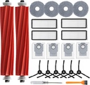 Accessories Kit for Roborock Qrevo S/Qrevo Plus/Qrevo Pro/Qrevo MaxV 【Not for Q Revo】Robot Vacuum, 2 Main Brush Roller, 4 Hepa Filters,4 Mop Pads, 4 Dust Bags, 6 Side Brush, 22 Pack Replacement Parts