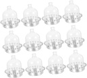 SECFOU 12pcs Cake Stand Dome Cover Cupcake Trays Display Stand Wedding Candy Box for Mini Dessert Plates