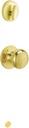 J-Series by Schlage Standard Interior Front Entry Handleset with Stratus Door Knob, Interior Side Non-Keyed Thumbturn, Bright Brass, JH59 STR 605