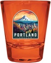 R and R Imports Portland Oregon Design A Souvenir Full Color 2oz Shot Glass Orange Single