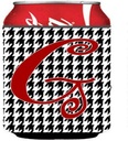 Caroline's Treasures CJ1035-GCC Letter G Initial Monogram - Houndstooth Black Can or Bottle Hugger Cooler Washable Drink Sleeve Collapsible Beverage Insulated Holder, Can Hugger, Multicolor