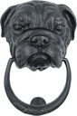 Bulldog Door Knocker, 7.1 inches, Solid Brass, Heavy 2.4lb, Unlacquered Finish (Black Oxide)