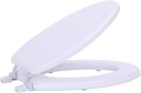 Soft Elongated Vinyl Toilet Seat, White - 19 Inch Soft Vinyl Cover with Comfort Foam Cushioning - Fits All Elongated Size Fixtures - Easy to Install Fantasia by Achim Home Decor