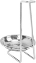 Cooking Utensils Stand, Versatile Vertical Soup Ladle Holder Easy Access Stylish Design for Hot Pot (Focketykihcvnxbs4-14), Silver With 1 Plate