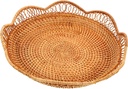 Mikinona Boho Decor Fruit Basket Woven Storage Basket for Kitchen Easy to Use Desktop Organizer