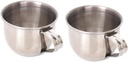 2pcs Stainless Steel Tea and Wine Cups Portable Mini Sake Plum Wine Cups with Ergonomic Handles Stain Resistant for Home and Restaurant Use