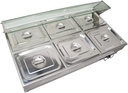 INTSUPERMAI Commercial Food Warmer 6 Pot Countertop Bain Marie Food Soup Warmer Canteen Buffet Steam Heater Steam Table Food Steamer 110V