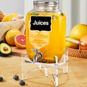1 Gallon Glass Jar Drink Dispenser with Acrylic Stand, Beverage Dispenser with Stainless Steel Spigot and Lid Outdoor Glass Drink Dispensers for Parties Tea Juice Lemonade Dispenser