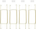 uxcell 4Pcs Plate Hanger, 12 Inch U Type Zinc Plated Invisible Wall Plate Hangers for Decorative Plates, Gold