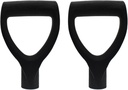 2PCS D Shaped Plastic Grip 32mm/1.26" Inner Diameter Replacement Shovel Handle Black Garden Accessories for Garden Shovel and Camp Shovel