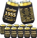 70th Birthday Decorations for Men Women 70th Birthday Gifts 70th Party Decorations 70 Year Old Bday Party Favors Supplies Seventy Birthday Presents Black and Gold Pack of 12 Can Cooler Sleeves