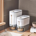 11Lbs Rice Dispenser, Cereal Containers Storage Sealed Moisture Proof, Cereal Dispenser with Lid with Measuring Cup and Time Dial, Clear Visible Design, BPA Free, for Corn, Soy (Grey1-11lbs)