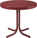Crosley Furniture Griffith Weather Resistant Retro Metal Outdoor Side Table for Patio, Deck, Porch, Coral Red