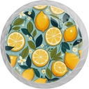Dragon Sword Cute Yellow Lemons Glass 35mm Cabinet Knobs,4 Pack Drawer Door Pulls Handles for Kitchen Bathroom Home Cupboard Dresser Furniture Living Room Wardrobe Hardware