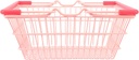 Shopping Basket Mesh Storage Bin Wire Mesh Basket Snack Table Organizing Cosmetic Storage Grocery Hanging Handheld Kitchen Wire Storage Bin Alloy Pink