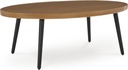 Signature Design by Ashley Horizon Hall Casual Outdoor Coffee Table with 4 Legs, Light Brown & Black