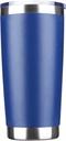 20oz Tumbler Stainless Steel Vacuum Insulated Mug with Lid, Double Wall Travel Mug, Durable Powder Coated Coffee Cup, Suitable for Ice Drinks and Hot Beverage (New Blue 1 pack)