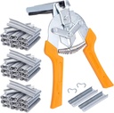 Type M Nail Ring Pliers with 1800pcs M Clips, Hog M Nail Ring Pliers Kit for Fencing Animal Cages Wire Cage Clips Plier for Installation Fence Fastening