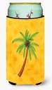 Caroline's Treasures BB8167TBC Palm Tree Yellow Polkadot Tall Boy Hugger, Yellow Can Cooler Sleeve Hugger Machine Washable Drink Sleeve Hugger Collapsible Insulator Beverage Insulated Holder