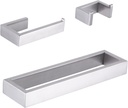 GERZWY Contemporary Stainless Steel Wall Mounted 3-Piece Bathroom Hardware Set - Towel Rings Toilet Paper Holder Towel Hooks, Brushed Finish HG1708-3LS