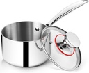 P&P CHEF 3 Quarts Tri-Ply Stockpot and Saucepan, Stainless Steel Sauce Pan with Lid, Cooking Induction Pot, Kitchen Cookware for All Stoves, Non-Toxic, Durable & Dishwasher Safe, 1 Piece
