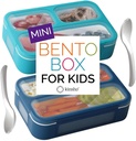 Mini Bento-Box Snack Boxes Set of 2 | Small Portion Lunch Containers for Kids Boys Girls Toddlers | BPA Free | Navy & Blue